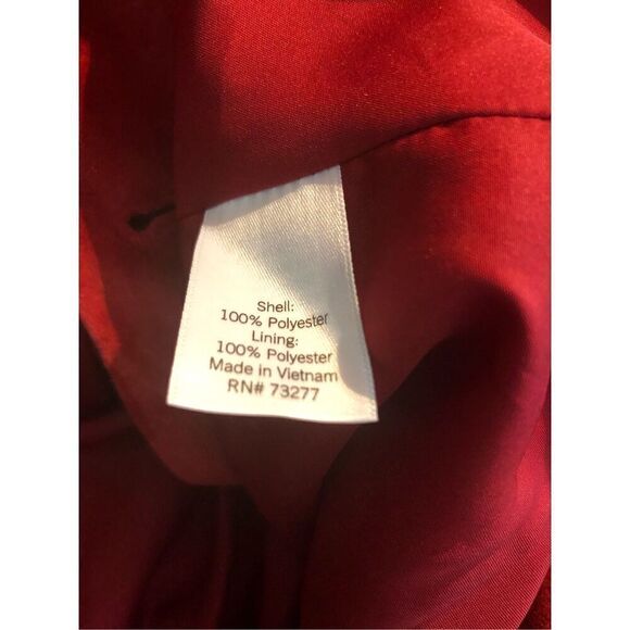 Christmas LC Lauren Conrad Double Breasted Notch Collar Red Velvet Holiday Blaze - Picture 15 of 16